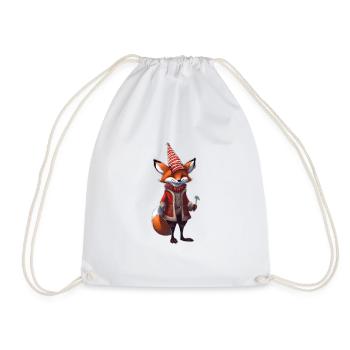 Weihnachten Festlicher Fuchs - Turnbeutel - Weiß - Vorne