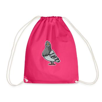 Taube - Turnbeutel - Fuchsia - Vorne