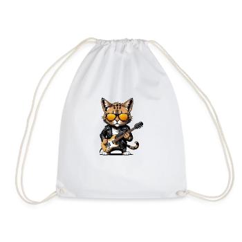 Cat Rocker Cat HardRock Gift - Sac de sport léger - blanc - Devant