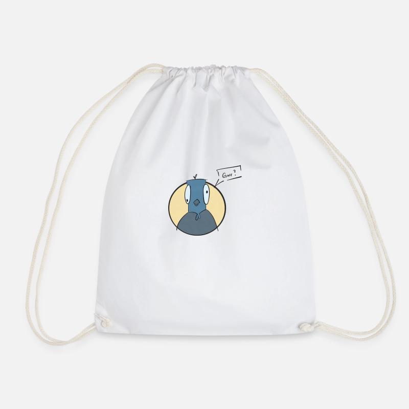 Gurr? Confused dove with black text - Drawstring Bag - white