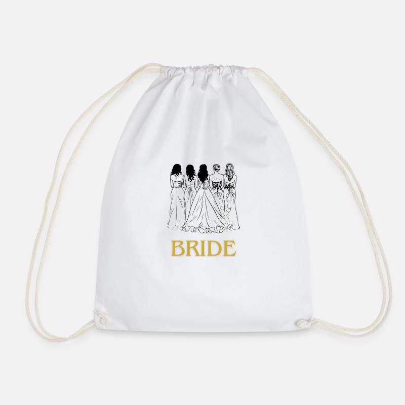 Bachelor Party Bride - Drawstring Bag - white