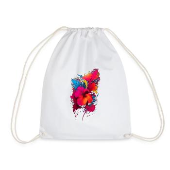 Hibiscus - Drawstring Bag - white - Front