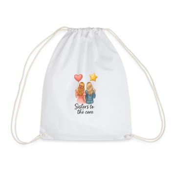 Sisters to the Core - Sisters Motif - Drawstring Bag - white - Front