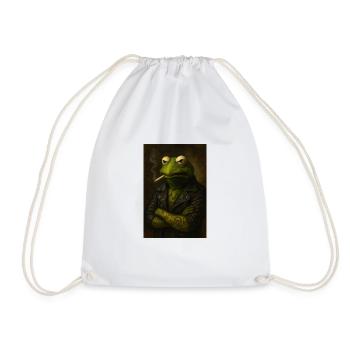 Rocker Kurmit - Drawstring Bag - white - Front