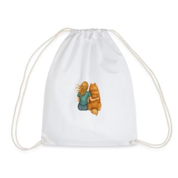 Best Friends Forever – Girls & Chow Chow - Drawstring Bag - white - Front