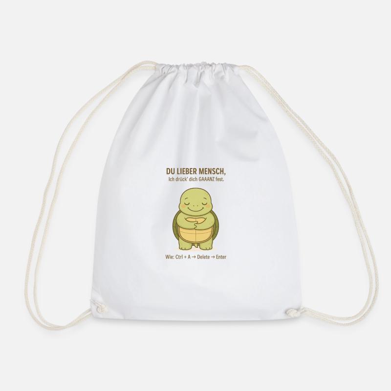 I hug you - Drawstring Bag - white