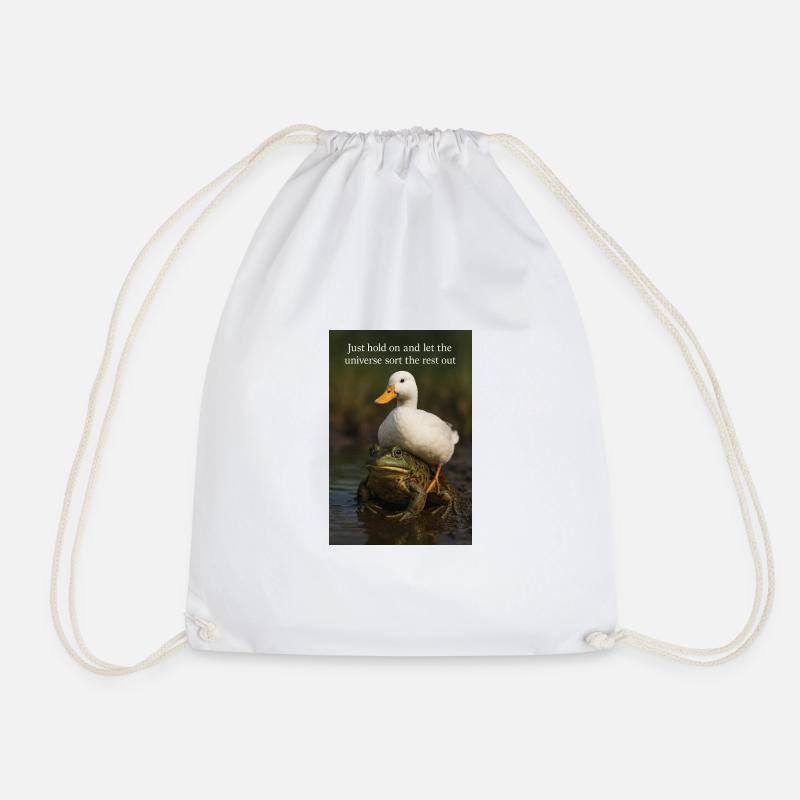Just hold on - Drawstring Bag - white