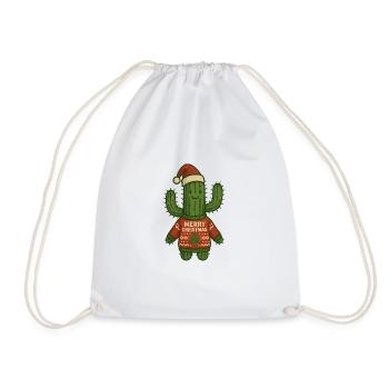 Cactus Christmas Ugly Christmas - Drawstring Bag - white - Front