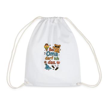 Kinderkleidung Geschenk von Oma - Turnbeutel - Weiß - Vorne