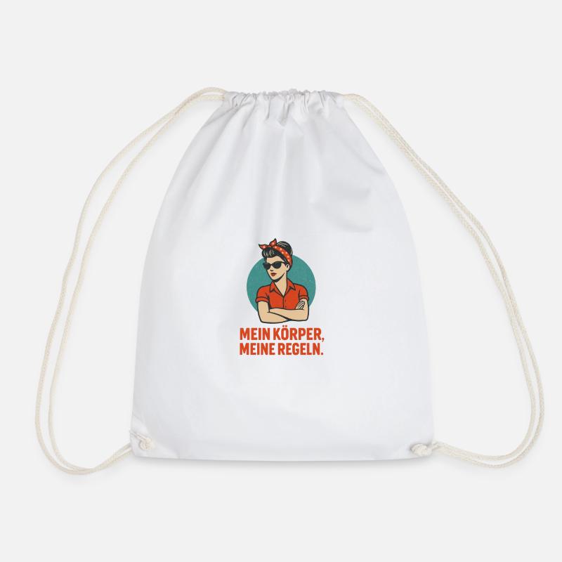 My body, my rules. - Drawstring Bag - white