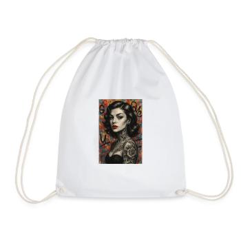 Modern pin up femme Omikly streetart vintage retro - Sac de sport léger - blanc - Devant