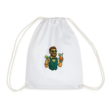 Barman servant des cocktails - Sac de sport léger - blanc - Devant