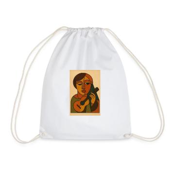Cubist Melody – Retro Art - Drawstring Bag - white - Front
