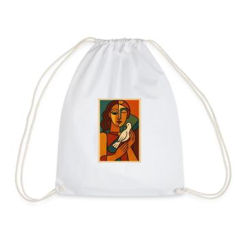 Peaceful Soul – Kubismus trifft Retro-Kunst - Turnbeutel - Weiß - Vorne