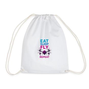 Eat Sleep Fly Repeat – Neon Drohnenpilot Routine - Turnbeutel - Weiß - Vorne