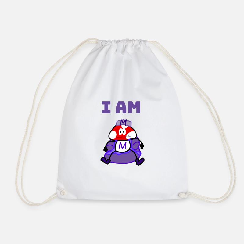 I am M - Drawstring Bag - white