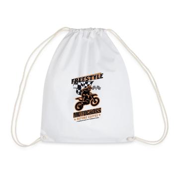 Dirtbike Rider Freestyle Motorcross MX Motocross - Drawstring Bag - white - Front