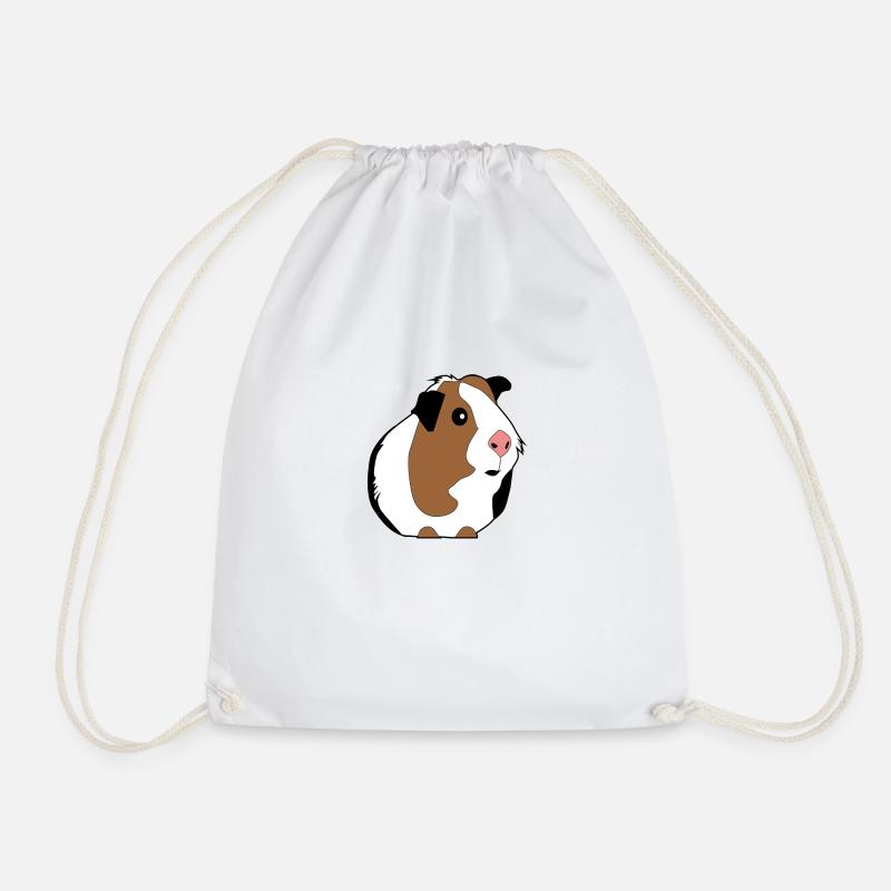 guinea pig guinea pig guinea pig - Drawstring Bag - white