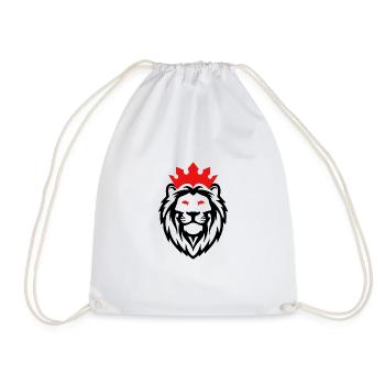 Minimalist Lion: Elegance and Power - Drawstring Bag - white - Front