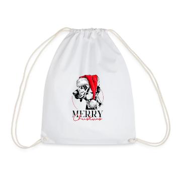 Père Noël CHIEN DE SUEUR HANOVRIEN Joyeux Noël - Sac de sport léger - blanc - Devant