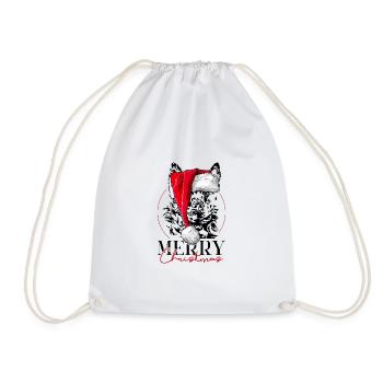 Santa MUDI Merry Christmas Dogs Dog Wilsigns - Drawstring Bag - white - Front