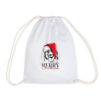 Santa Australian Shepherd Merry Christmas Wilsigns - Turnbeutel - Weiß - Vorne