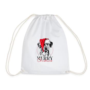 Santa Catahoula Leopard Dog Merry Christmas Dogs - Drawstring Bag - white - Front