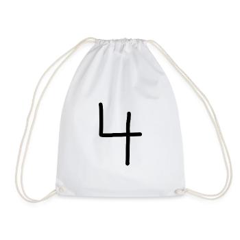 4 Numéro quatre numéro noir anniversaire - Sac de sport léger - blanc - Devant