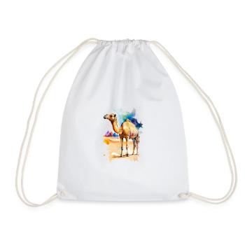 Camel in the desert - Drawstring Bag - white - Front