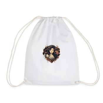 hearts pattern 6 - Drawstring Bag - white - Front