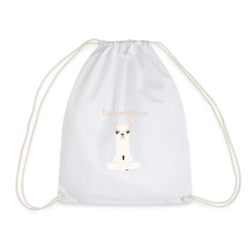 Llama alpaca - Drawstring Bag - white - Front