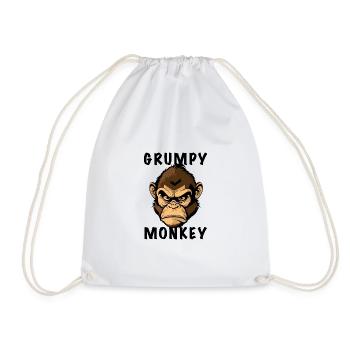 GRUMPY MONKEY - Drawstring Bag - white - Front