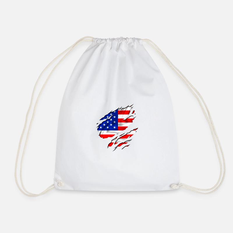 america design flag usa - Drawstring Bag - white