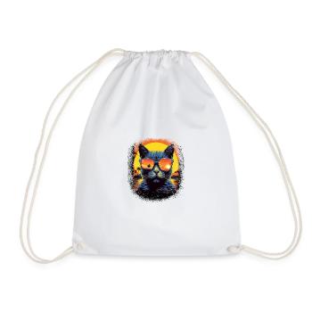 Avocados Statement Big Cat Animal Love - Drawstring Bag - white - Front