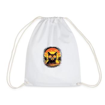 Anniversary bday avacato kitten awesome gift idea - Drawstring Bag - white - Front