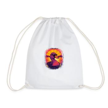 sayings bathroom gift children bath duck statement - Drawstring Bag - white - Front
