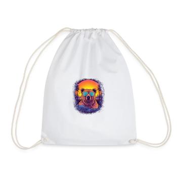 Bear Grumbler Birthday Funny Sayings Mammal Gift - Drawstring Bag - white - Front