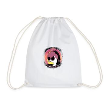 present idea birthday present baby duck love - Drawstring Bag - white - Front