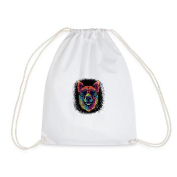 birthday gift idea dog paw dog love beagle dad pet - Drawstring Bag - white - Front