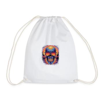 squelette effrayant fuck you joke dabbing anatomie - Sac de sport léger - blanc - Devant