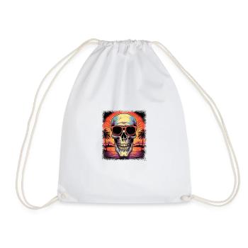 Joke Skateboarding Board Anatomy - Drawstring Bag - white - Front