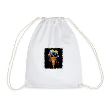Joke Funny Quote Hippie Festival Bday Love Heart - Drawstring Bag - white - Front