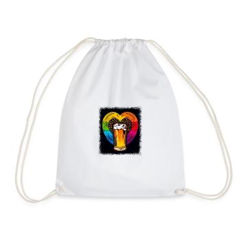 humor birthday present peace symbol dove of peace - Turnbeutel - Weiß - Vorne