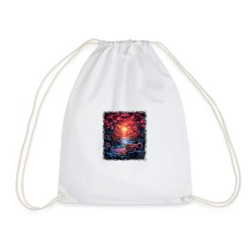 heart hippy dove of peace bday disarmament - Drawstring Bag - white - Front