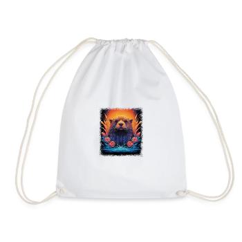 beer statement joke kids cute present idea happy - Drawstring Bag - white - Front