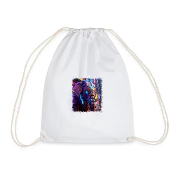 Happy Birthday Bday Fun Elephants Funny Quote - Drawstring Bag - white - Front