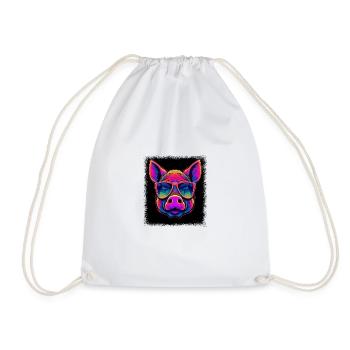 funny sayings pork mammal barbecue cute guinea pig - Drawstring Bag - white - Front