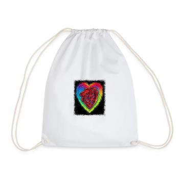 birthday present statement always happy - Drawstring Bag - white - Front