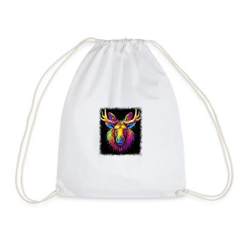 animal love nature art gift idea cute sayings - Drawstring Bag - white - Front