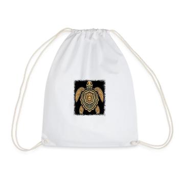 Blue Sea Turtle Sayings Jokes Diving Animal Park - Drawstring Bag - white - Front